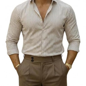 Men's Classic Striped Office Wear Shirt