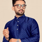 Men's Self Design Cotton Silk Kurta