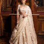 Woman's Beige-based Ivory Lehenga Set