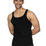 Men's 100% Cotton Ribbed Regular Fit Solid Square Neck Vest