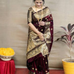 Women's Pure Soft Silk Saree With Blouse Piece For Wedding