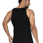 Men's 100% Cotton Ribbed Regular Fit Solid Square Neck Vest