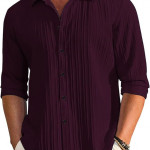 Men's Casual Button Down Shirts Long Sleeve Linen Shirt