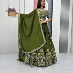Women's Embroidered Lehenga Choli with Dupatta