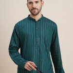 Tavasya Men Rayon Blend Striped Regular Kurta