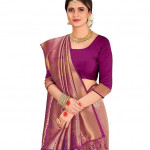 Kanchipuram Raw Silk Saree with Unstitched Blouse Piece