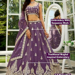 Georgette Embroidery Sequence Work Lehenga Choli