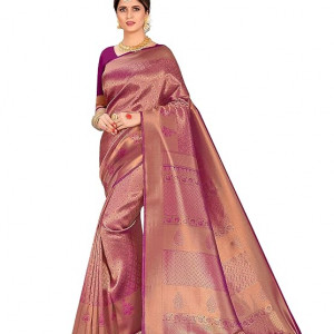 Kanchipuram Raw Silk Saree with Unstitched Blouse Piece