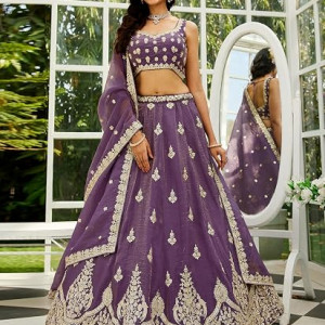 Georgette Embroidery Sequence Work Lehenga Choli