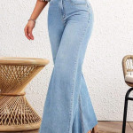 Bell Bottom Jeans for Women High Waist Stretchable Flared Denim