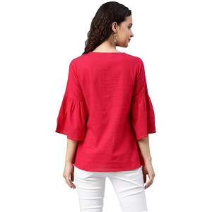 Gallery Women's Cotton Patch Work Straight Top for Women