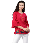 Gallery Women's Cotton Patch Work Straight Top for Women
